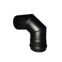 Gomito a 90° linea pellet in acciaio nero diametro 100 tubo per fumi curva