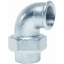 Gomito Con Bocchettone 3/8 Femmina-Femmina Zincato