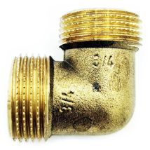 Ravani – Gomito in ottone 3/4"" maschio/femmina – 3/4” M x M, +100°C, 1,0 MPa – 8031045005127