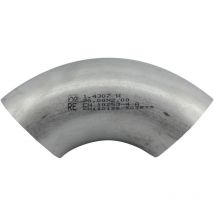Gomito per tubi saldati VAS8 in acciaio inox, 1.4307, 90°, ø 60 mm, spessore 2 mm