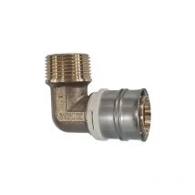 Gomito in ottone multistrato tipo Radiale maschio 26x34, diametro 32