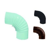 Gomito Smaltato Cm 10 90 Marrone - In Acciaio Porcellanato, Pieghettato