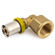 Gomito tubo multistrato a pressare x acqua/gas trident gf 16x1/2 f femmina curva