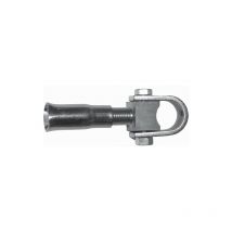 Gond charnière pour portail à battant - Longueur réglable Filetage M22 - Pour axe Ø35mm - Acier - À sceller - DECO FER FORGE