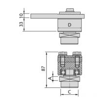 Gond haut 88 de portail pour tube 50 mm Communello