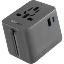 Adattatore di viaggio, adattatore universale della spina 20W con 2 usb 2.4A/3A, ripristino automatico, adattatore della spina di viaggio a