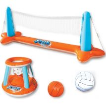 Gonflable Water volley stand adulte jouet de jeu d'eau gonflable Basketball stand Pool tennis frame, 300x96x76cm