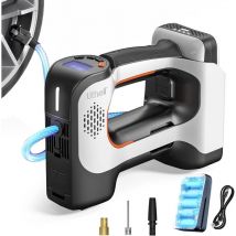 Litheli - Compresseur d'air portable 20V, gonfleur de pneus 120 psi avec batterie 4.0 Ah, pour voiture, vélo et ballon de sport