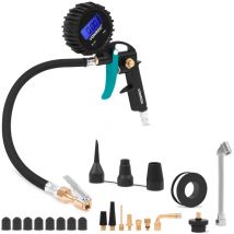 Vonroc - Gonfleur de pneus pro - 3 en 1 : gonfler, mesurer la pression et relâcher l'air - Manomètre digital - 10 bar - Raccord universel