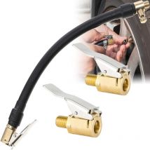 Gonfleur de Valve Tube Pompe à vélo Tuyau d'extension Cordon,Male fil caoutchouc de gonflage Gonfleur tuyau d'air du pneu,et 2 PCS Adaptateur de