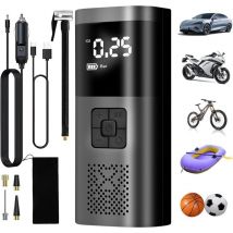 Gonfleur Pneus Voiture, 6000mAh Compresseur à Air Portatif Gonfleur Pneus sans Fil 150PSI avec écran lcd Numérique, Pompe a Velo Electrique avec