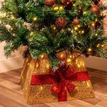Grundig - Gonna per Albero di Natale led Pacco Regalo Sottoalbero Natalizio Bianco Caldo