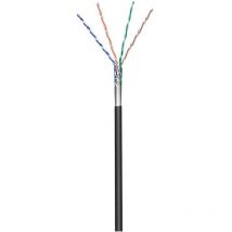 Goobay - cat 5e Outdoor Netzwerkkabel, f/utp, schwarz, Kupferkaschierter Aluminiumleiter (cca), awg 26/7 (stranded), Polyethylen-Kabelmantel (pe).