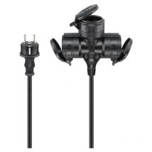 Goobay - 65438 base múltiple 10 m 3 salidas ac Exterior Negro