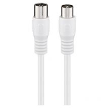 Nilox - goobay – Cable de Antena (Class a, 85 Db), 2 x apantallado Cable de Antena (Class a, 85 Db), 2 x apantallado, 1.5 m, Color Blanco – Coaxial