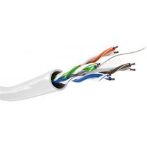 Goobay - Cat 6 Netzwerkkabel, U/utp, Weiß, Kupferkaschierter Aluminiumleiter (cca), Awg 24/7 (stranded). Kabellänge 100 M
