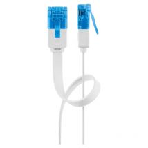 Goobay - cat 6A Flach-Patchkabel, u/utp, weiß, Kupferleiter (cu). Kabellänge 7 m