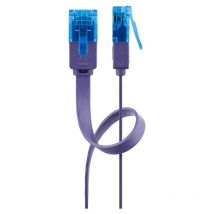 Cat 6A Flach-Patchkabel, u/utp, violett, Kupferleiter (cu). Kabellänge 0.5 m