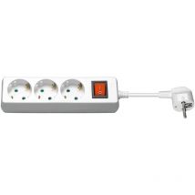 Wentronic - Regleta de enchufes con Interruptor (3 enchufes de Seguridad, 1,5 m), Color Blanco