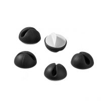goobay Attache-câble pour bureau, Noir, Lot de 5 (95040)