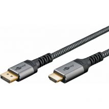 goobay Câble DisplayPort vers HDMI , 5 m, Sharkskin Grey - Connecteur DisplayPort connecteur HDMI (type A) - 5 m (65271)
