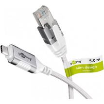 Câble Ethernet usb-c 3.1 vers RJ45, Slim, 5 m - connecte un routeur, modem ou switch réseau au port usb-c de l'ordinateur portable, tablette ou