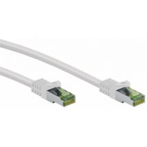 Câble Patch RJ45 avec Câble Brut cat 8.1 s/ftp, awg 26, blanc - conducteur en cuivre, lszh gaine de câble sans halogène, connecteur RJ45 (cat 6A)