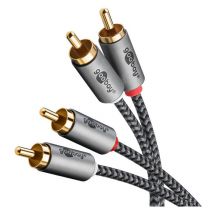 Câble rca Stéréo, 5 m, Sharkskin Grey - 2 connecteurs Cinch (audio à gauche/droite) 2 connecteurs Cinch (audio à gauche/droite) - 5 m (65295) - Goobay