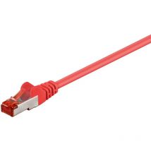 Cat 6 Câble Patch, s/ftp (PiMF), rouge, 1,5 m, conducteur en cuivre (cu), gaine de câble sans halogène (lszh). Longueur de câble 1.5 m
