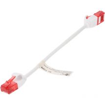 Goobay - 71549 Rj45 Netzwerkkabel, Patchkabel Cat 6 U/utp 0.15 M Weiß Hochflexibel, Vergoldete Steckko