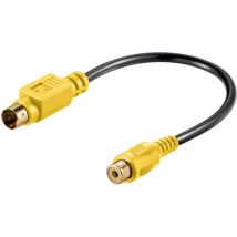 Goobay - Adaptateur de câble vidéo, S-Vidéo vers Composite, Connecteur mini din 4 (vidéo s) Prise femelle Cinch. Longueur de câble 0.2 m