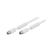 Goobay - Câble de connexion antennes (80 dB), ferrite, double blindage, Fiche coaxiale Prise femelle coaxiale (blindée 100%), 10 m (50722)