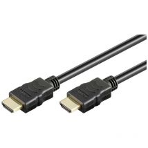 Câble de raccordement Goobay HDMI Fiche mâle HDMI-A, Fiche mâle HDMI-A 5.00 m noir 61161 4K UHD, doré, eARC Câble HDMI