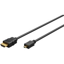 Goobay - Câble hdmi haute vitesse avec Ethernet (Micro, 4K @ 60 Hz), Connecteur standard hdmi (type a) Connecteur micro hdmi (type d), 3 m (53786)