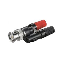goobay Connecteur BNC 2 Fiches Bananes 4 mm - adaptateur audio avec contacts dorés (11401)