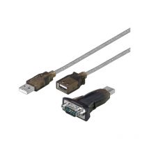 Goobay - Convertisseur USB/RS232 mini, Transparent - Connecteur usb 2.0 (type a) Connecteur D-SUB/RS-232 (9 pôles) - 1.5 m (95436)