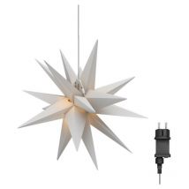 Goobay - toile Lumineuse led 3D, ø 56 cm, transformateur extérieur 4,5 v - avec minuterie et 18 pointes, blanc chaud (3000 k), en plastique résistant