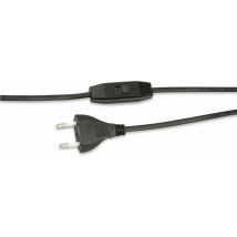 Goobay Euro-Netzkabel mit Schnur-Zwischenschalter, schwarz