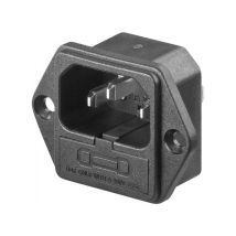 Goobay - 11261 Prise encastrable pour appareil à froid ac avec porte-fusible et connecteur à souder 3 broches Noir