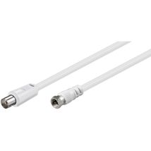 Connecteur mâle vers F Connecteur mâle Câble coaxial de 1,5 m Câble coaxial Antenne TV Câble blanc Goobay