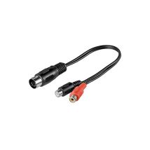 35002 Câble adaptateur audio prise mâle din vers prise femelle Cinch stéréo - Connecteur din 180° (5 broches) 2 prises femelles Cinch (audio à
