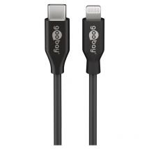 Câble de Charge et de Synchronisation Lightning vers USB-C , 0,5 m, noir, câble MFi pour Apple iPhone/iPad. Longueur de câble 0.5 m