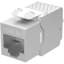Modul Keystone RJ45 cat 6A, stp, Slim-Line, largeur 14,7 mm, 180° type de crocodile, bloc de jonction pour montage idc (sans outil).