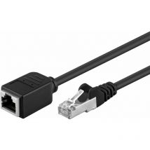 Goobay - cat 5e Rallonge f/utp, noir conducteur en cuivre (cu), Prise RJ45 (8P8C) Fiche RJ45 (8P8C), 3 m (91883)