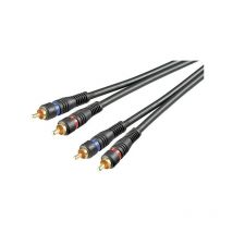Avk 128-1000 - Câble audio/vidéo - 10 m - 2 prises rca mâles / 2 prises rca mâles (Import Allemagne) (33664) - Goobay