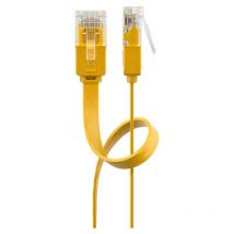 Cat 6 Câble Patch Plat, u/utp - conducteur en cuivre (cu), Jaune, 1,5 m (96408) - Goobay