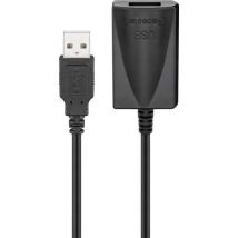 Câble D'Extension Usb Actif, 5 M, Noir, Fiche Usb 2.0 (type A) Prise Usb 2.0 (type A). Longueur De Câble 5 M