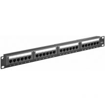 Goobay - Panneau de brassage cat 6 utp non blindé, 19 pouces (48,3 cm), 24 ports, noir (93866)