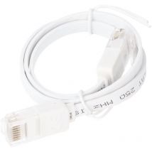 Cat 6 Flach-Patchkabel, u/utp, weiß, Kupferleiter (cu). Kabellänge 10 m