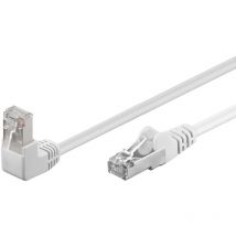 Goobay - Cat 5e Patchkabel 1x 90° Gewinkelt, F/utp, Weiß, Kupferkaschierter Aluminiumleiter (cca), 1x Rj45-stecker 90° (8p8c). Kabellänge 1 M